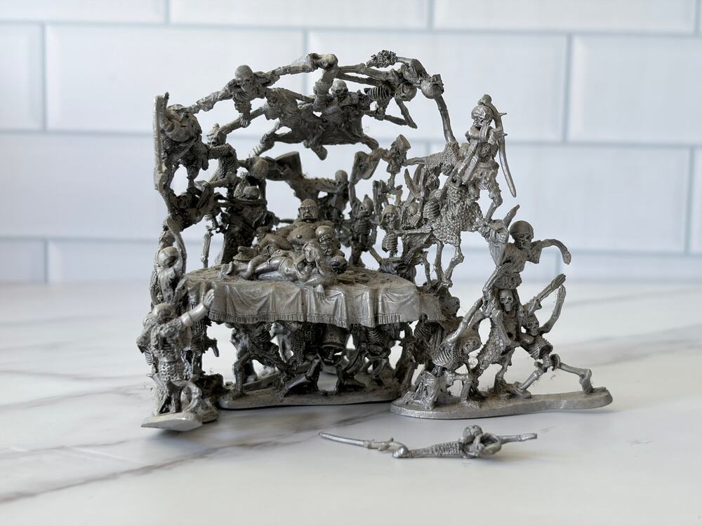 Ral Partha 1987 Pewter D&D Necromancer's Throne of Bones AD&D Miniature Set